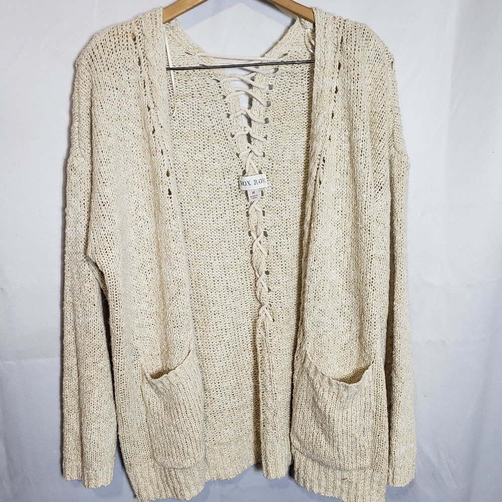 Knox Rose Cozy Cream Knit Sweater Medium - Picture 2 of 12